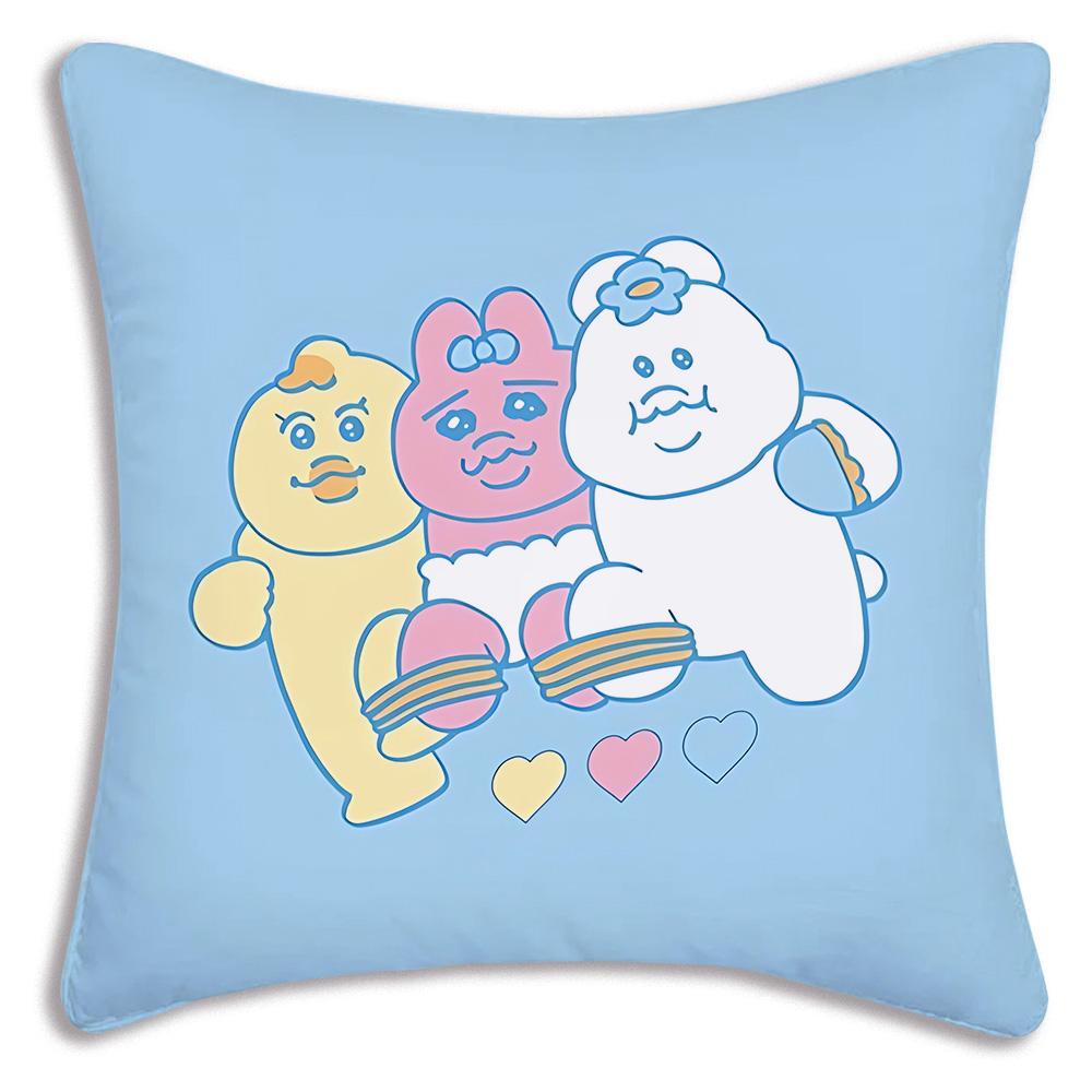 Süße Cartoon O-Opanchu Usagi Kissenbezüge Cartoon Sofa Dekoratives Zuhause Zweiseitiger Druck Kurzer Plüsch Süßer Kissenbezug