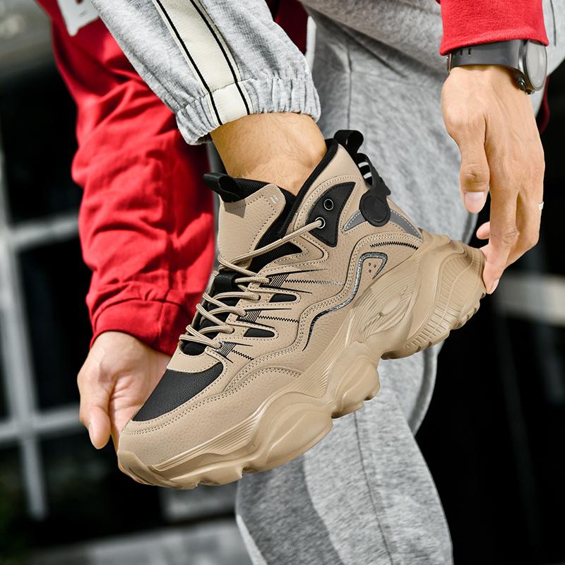 Men's High Top Casual Sports Shoes Fashionable and Versatile Trendy Running Shoes Street Style