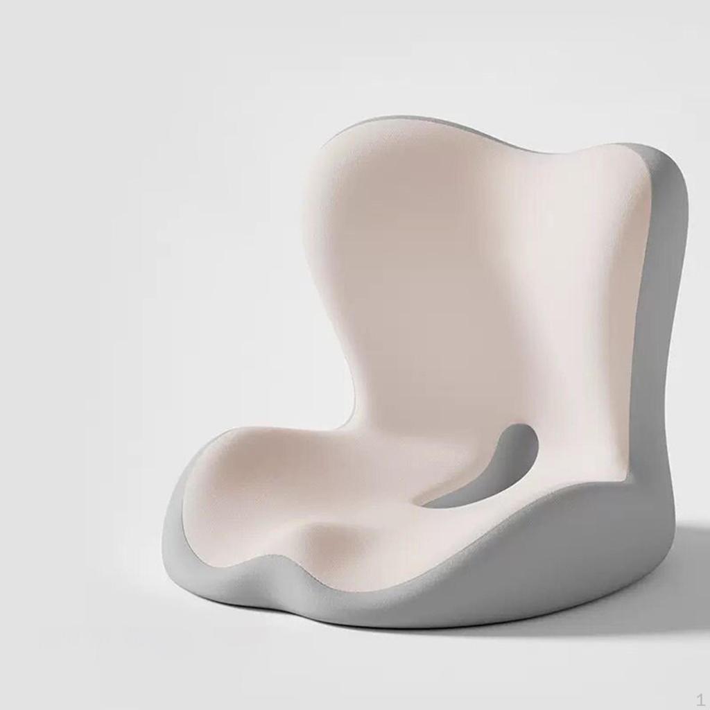 Memory Foam Seat Back Cushion Ergonomic Comfortable Removable Washable Cover for Soft Non Slip