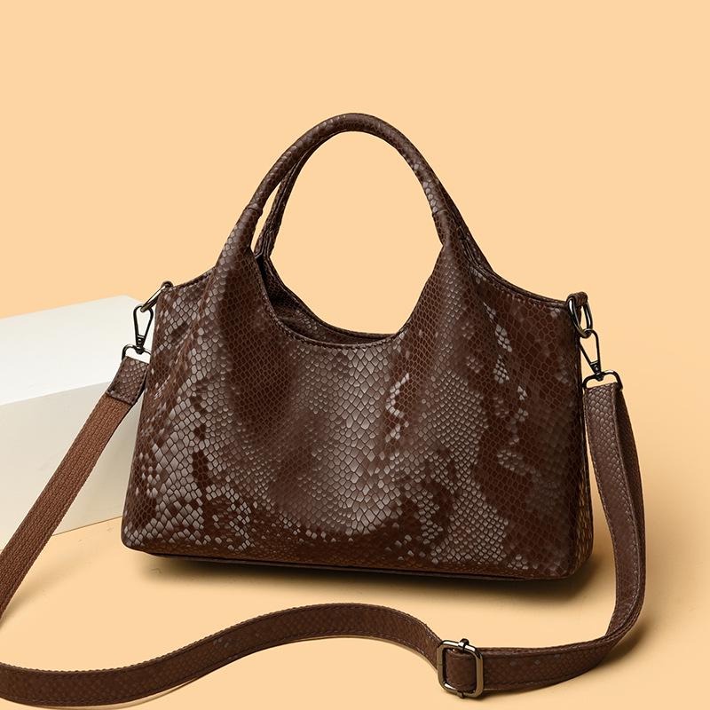 2025 Snake Print Women's High-Capacity Shoulder and Crossbody Tote Bag