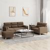 Vidaxl 3-Cz. Relaxation Set With Cushions, Brown, Fabric