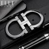 ELLE HOMME Men's Automatic Buckle Leather Belt