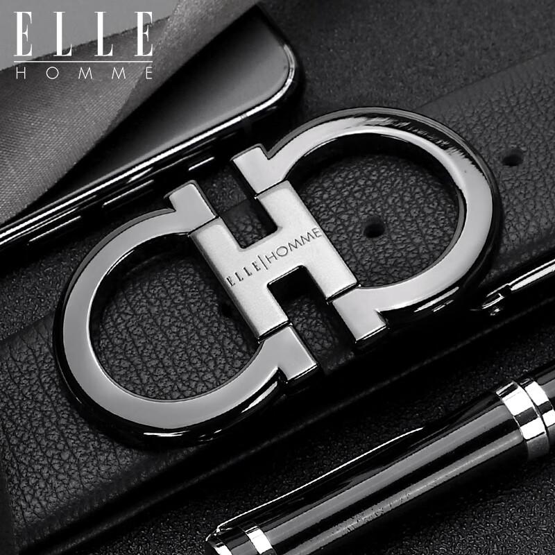 ELLE HOMME Men's Automatic Buckle Leather Belt