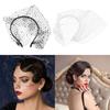 Set of 2 Crystal Face Net Headband Elegant Rhinestones Hair Hoop Ornament Wedding Fascinator Stylish Jewelry for Parties