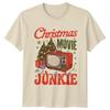 Christmas Movie Junkie Christmas Holidays Unisexs Unisexs Retro Graphic Tee