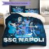 Napoli Football Team Pattern Bedding Home Decoration Birthday Gift (1 * Duvet Cover + 2 * Pillowcase, Without Core)