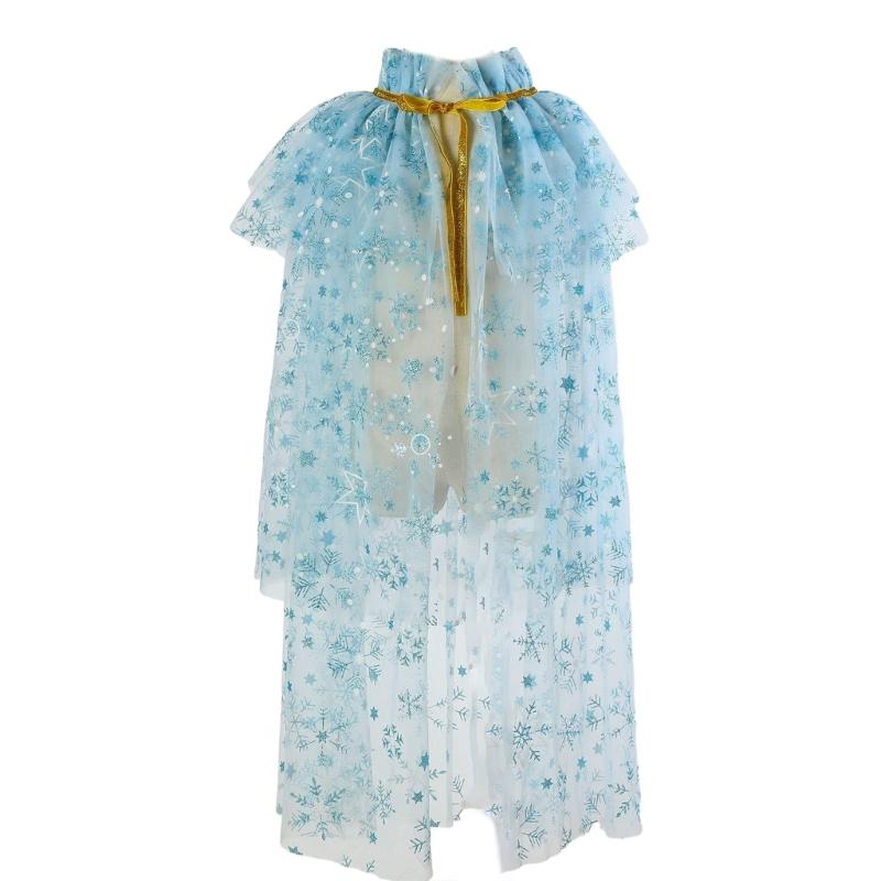 Princess Cape, Colorful Princess Cloak Girls Glittering Princess Dress Up Cape