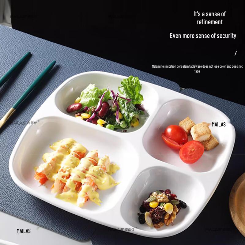 Ouluoti Melamine Commercial Round Divided Plate