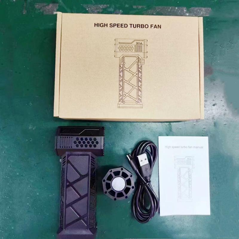 

130,000 RPM Brushless Turbine Fan: Powerful Portable Blower for Dust Removal & Camping Handheld Mini Fan чёрный