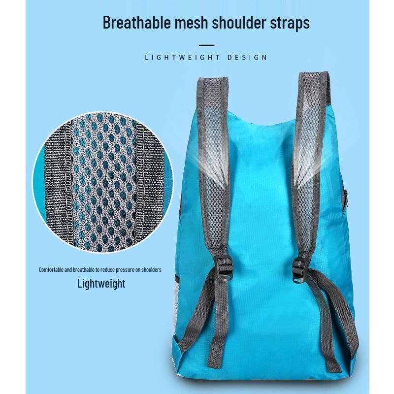 Men's Ultralight Foldable Double Shoulder Hiking Backpack - Large Capacity, Portable for Outdoor Travel.