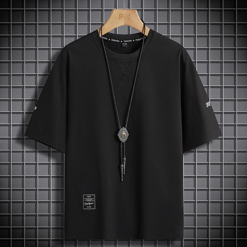 Men's Plus Size Casual Summer Set: Cotton Thin Short-Sleeve T-shirt & Shorts Sportswear