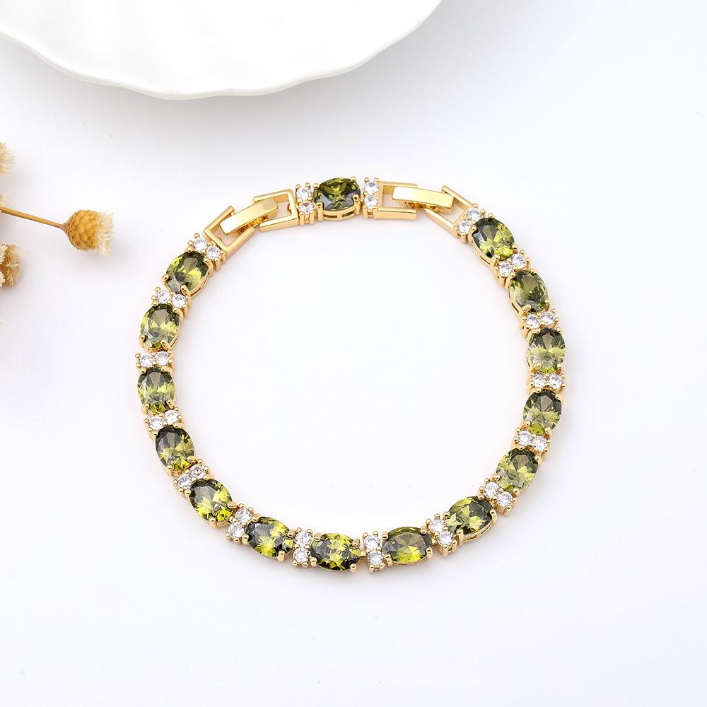 Multi-Colored, Summer Accessories Simple Crystal Colored Zircon Bracelet Does Not Fade Women'S Jewelry Colored Treasure Bracelet
