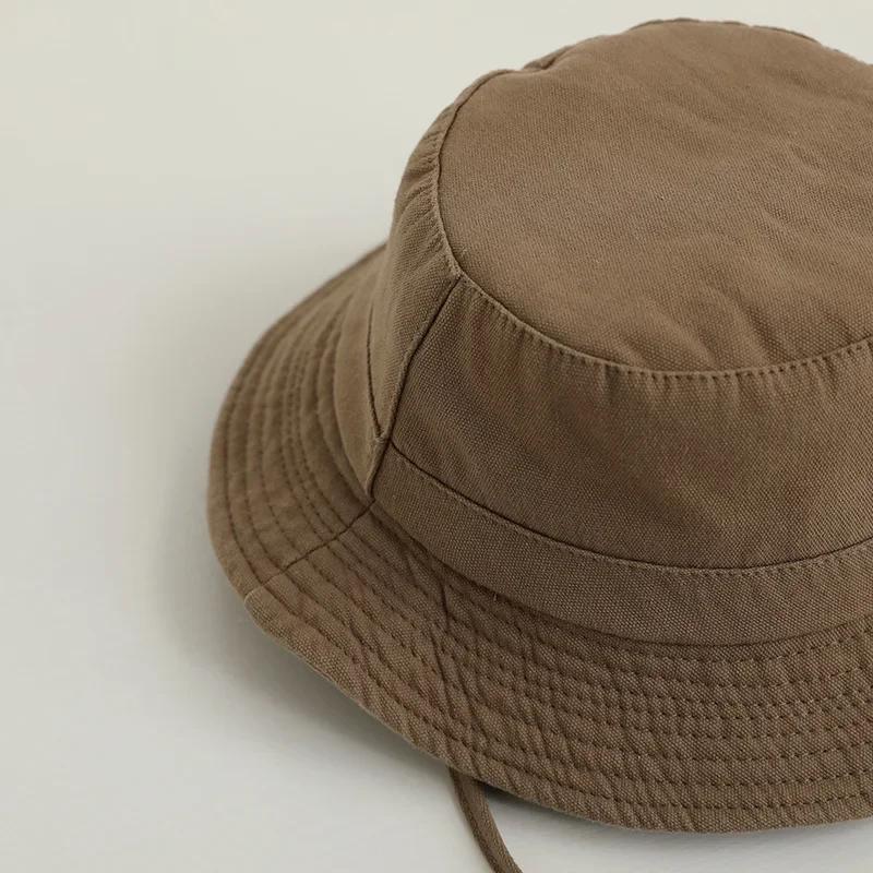 Solid Color Kids Bucket Hat Fashion Children Fisherman Cap 2-8Year Boys Girls Outdoor Sunshade Visors Cotton Baby Basin Caps