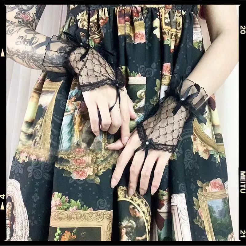 Elegant Short Lace Gloves with Bow, Fingerless Gloves for Wedding, Party & Cosplay