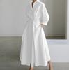 With Pleated Vneck Pure Color For Office And Casual Wear