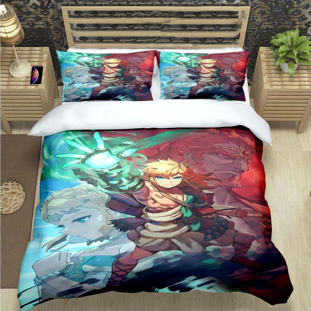 Comforter Fashion Classic Exciting Game Z-Zelda Print Bedding Sets Bed Supplies Set Bed Comforter Set Bedding Set Luxury Gift