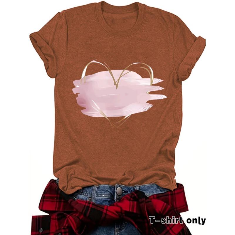 

Новая модная хлопковая футболка с короткими рукавами для женщин с принтом Love 3D XXXL