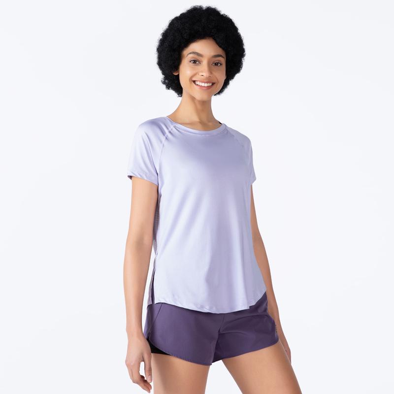 

Женский летний топ для фитнеса с коротким рукавом, быстросохнущий - Удобная и свободная посадка Extra Large