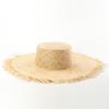 Summer New Sun Hat European and American Simple Treasure Grass Big Burr Edge Beach Hat Spring and Summer Sun Protection Big Eaves Flat Top Straw Hat