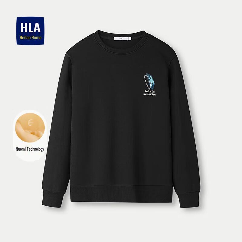 

HLA Men s Autumn 2025 Glutinous Rice Tech Color-block Embroidered Long Sleeve Sweatshirt XL