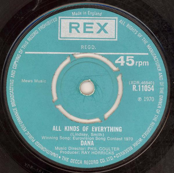

7inch Record DANA - All Kinds Of Everything R11054 Rex 1970 UK Pop Used