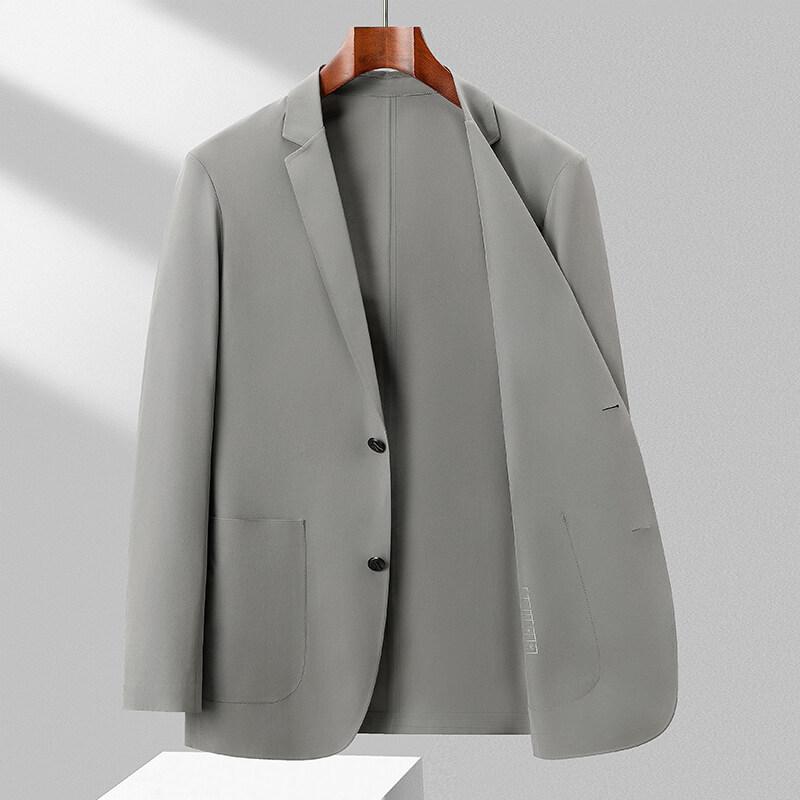 Suit Men's Spring/Summer Business Casual Embossed Seamless High-end Feel Ice Silk Suit Sun-protective Jacket