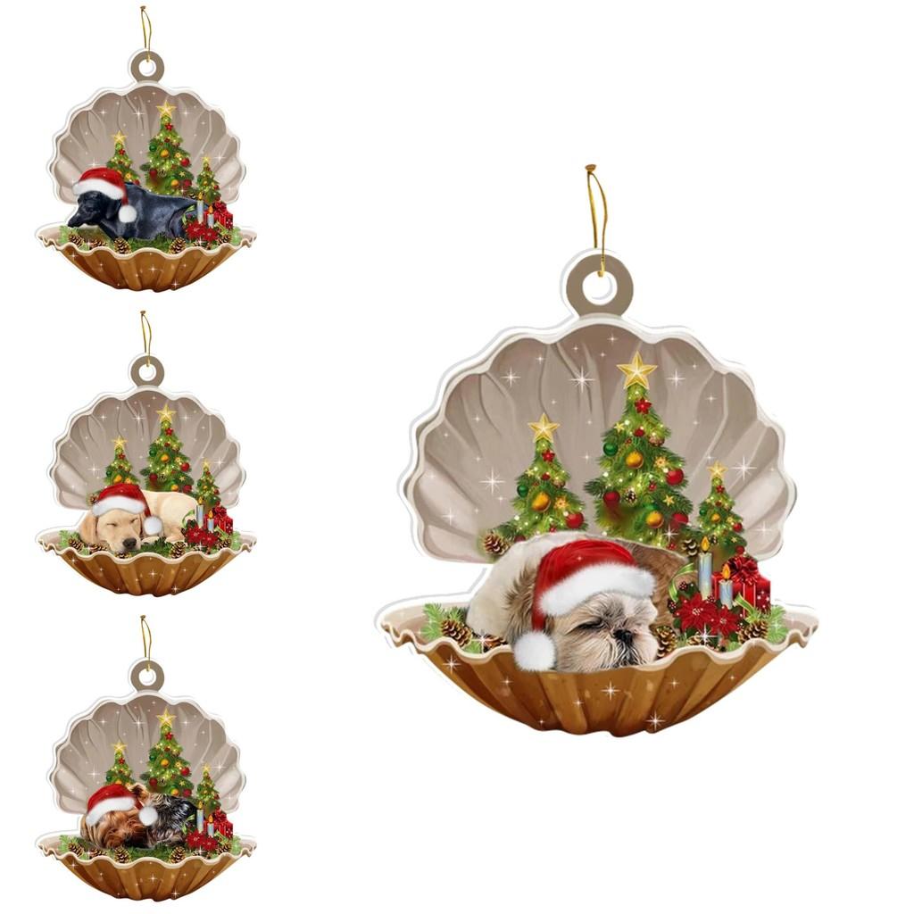 Charming Cartoon Style Acrylic Shell Dog Vehicle Decoration For Home And Holiday