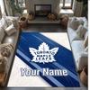 Toronto Maple Leafs Crystal Velvet Rug, Custom Name Text Personalized Non‑Slip Floor Mat for Home Decor Gift