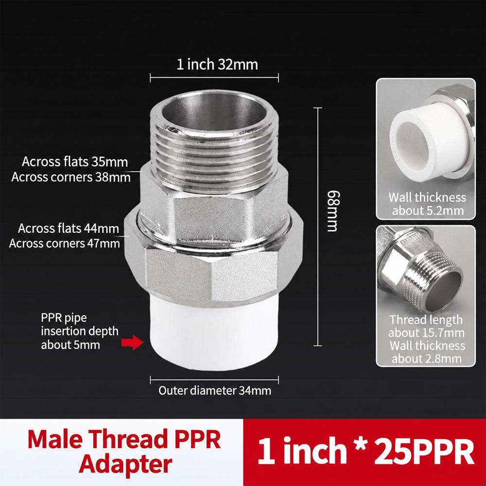 Female Thread PPR Pipe Connector Male Thread Plumbing Pipe Joint  Water Supply System