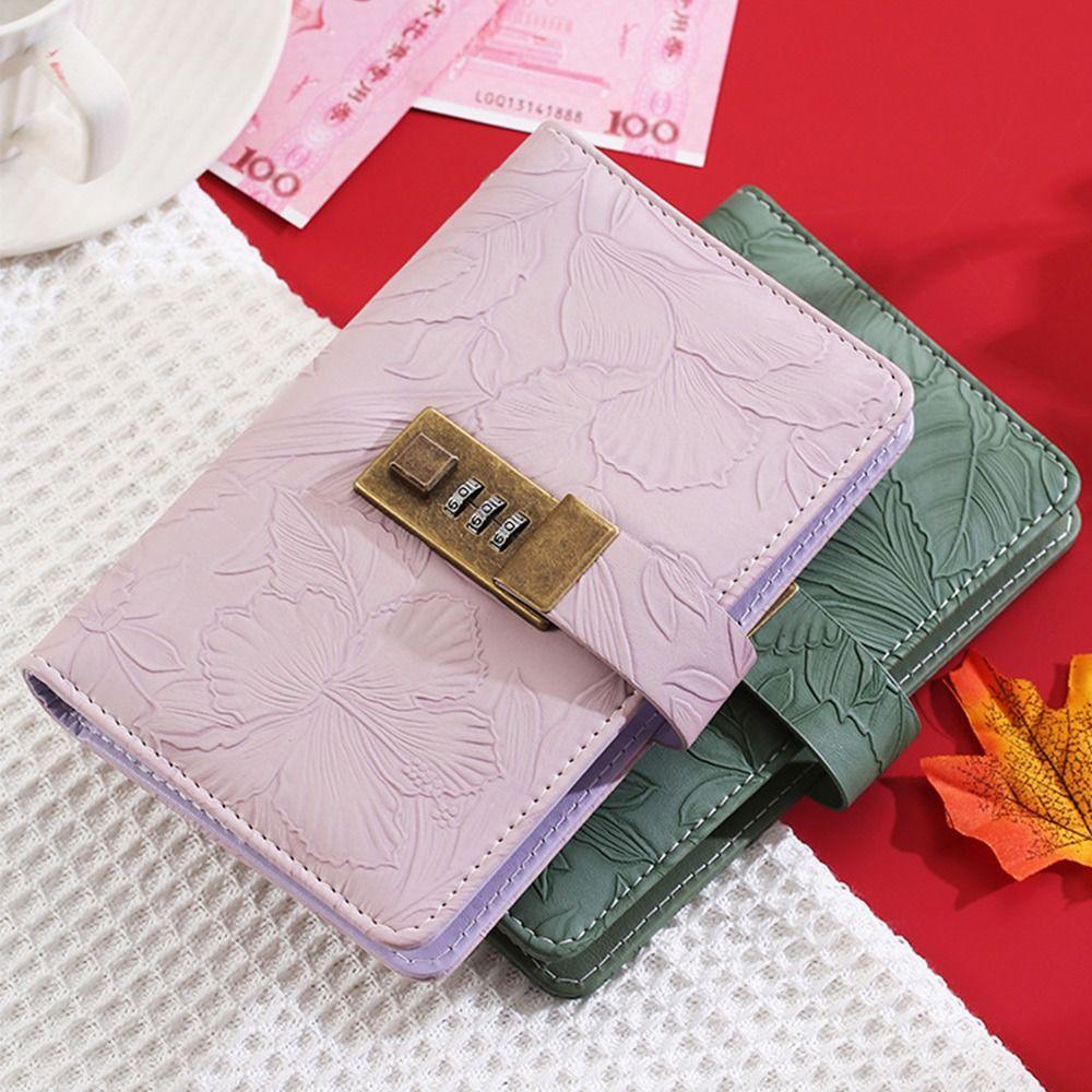 With Password Lock 100 Envelopes Money Saving Challenge Get Rich PU Money Collection Book Save Money Portable Savings Binder