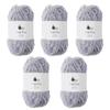 5 Balls of Raw Wool Medium 40g Polyester Yarn, Fabfur, Weight, (68m), 80% Nylon, 20% (4. Gray)