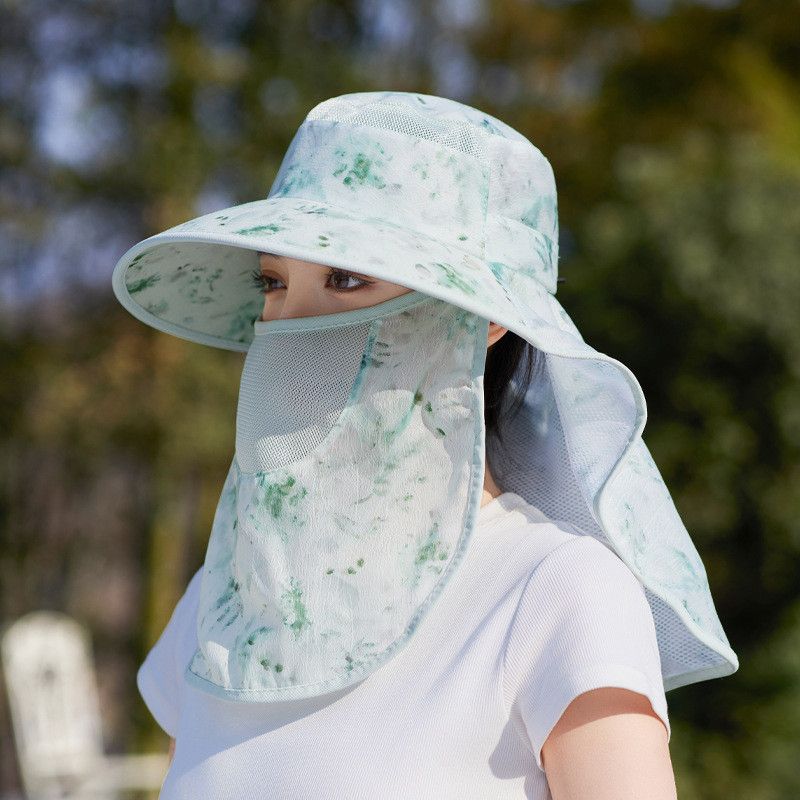 

Summer Big Brim Sun-Proof Multi-Functional Hat Women s Shawl Neck Protection Sun Protection Hat Outdoor Cycling Mask Face-Covering Fisherman Hat 8791-Green [shawl mask]]