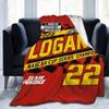 3D Print Joey Logano 22 2X Champion Blanket Soft Sofa Cover Throw Blanket Fleece Tapestry Warm Bed Blankets for Bedroom Couch
