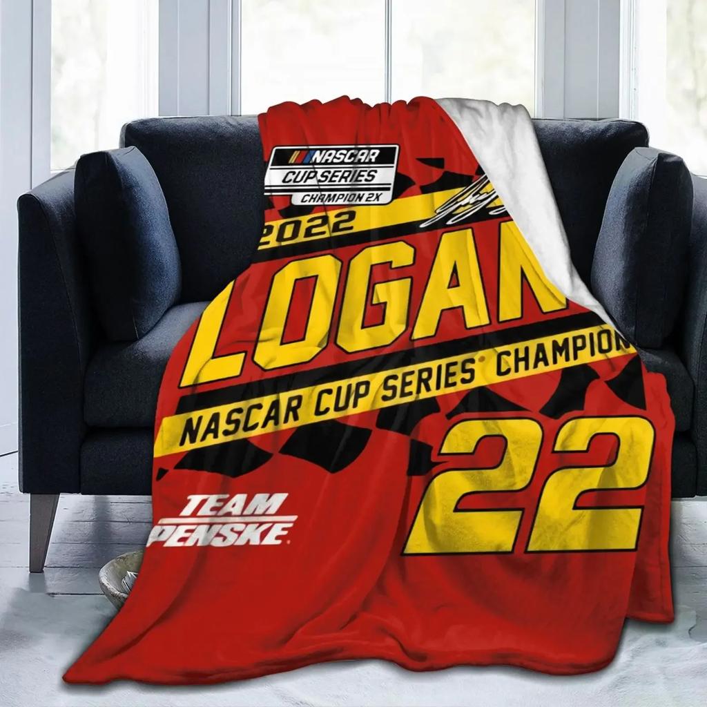 3D Print Joey Logano 22 2X Champion Blanket Soft Sofa Cover Throw Blanket Fleece Tapestry Warm Bed Blankets for Bedroom Couch