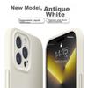 IPhone 16 Pro Max Case, IPhone 16 Pro Max with Full Lens Protection, Liquid Silicone Ultra-Thin Shockproof Simple Soft Case, Antique White