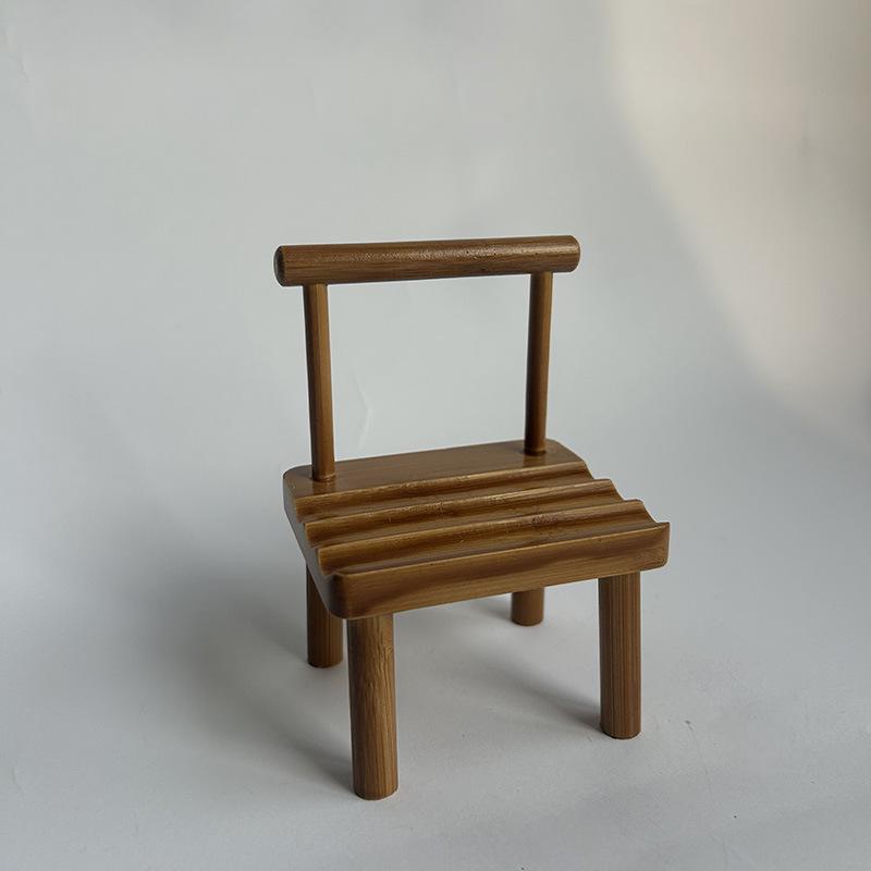

Bamboo Phone & Tablet Stand: Universal Holder, Cute Desktop Ornament, Lazy Chair Design.