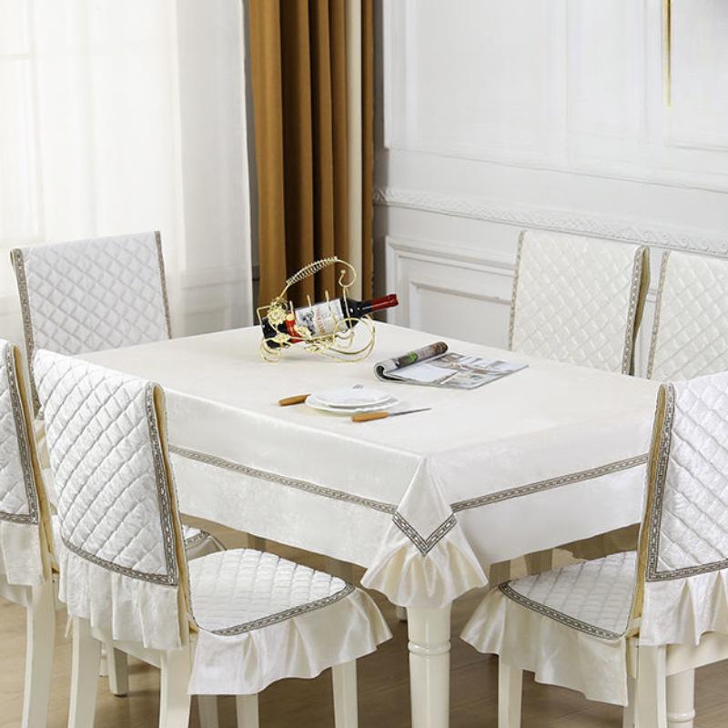Household Lace Cotton Tablecloth Minimalist Modern Dustproof Tablecloth Chinese Style Machine Washable Cover Cloth 1pcs