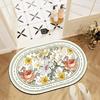Bathroom absorbent floor mat retro oval non-slip carpet household toilet toilet thickened quick-drying toilet floor mat