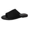 French flat-bottomed retro casual one-word slippers women's summer wear 2025 new seaside vacation beach cool slippers
