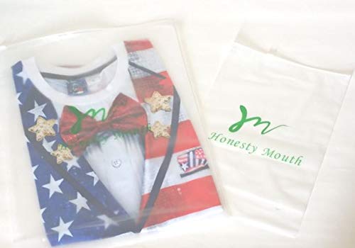 American USA Style Funny 3D Print Costume National Flag Star Spangled Banner Cosplay Joke Goods [Honesty Mouth] T-Shirt Men's (XXL)