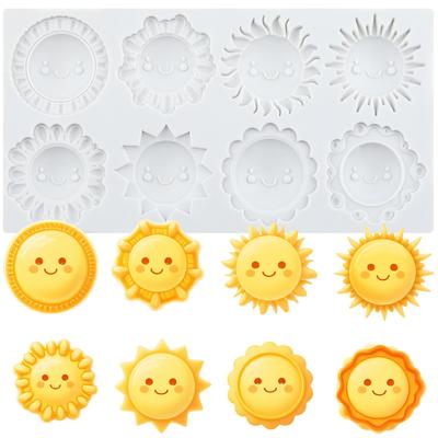 Sun Silicone Mold Sun Face Fondant Molds Cake Decorating Tools Cupcake Topper Candy Resin Clay Chocolate Gumpaste Mold