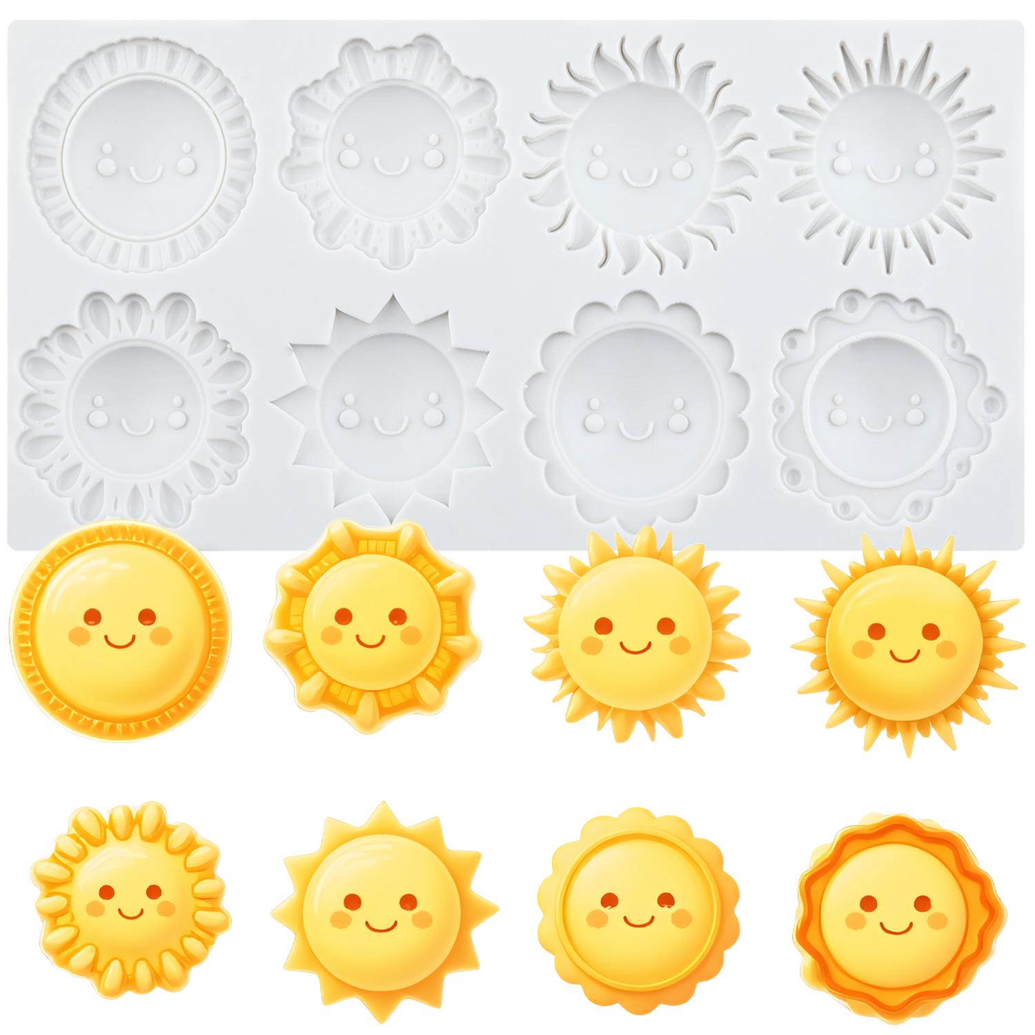 

Солнце Силиконовая форма Лицо Солнца Формы для мастики Инструменты для украшения торта Топпер для кекса Конфета Смола Глина Шоколад Форма для гампасты серый