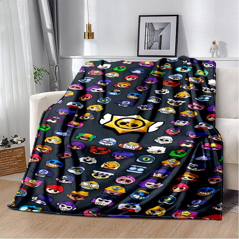 2025 New Style Brawlls  Cartoon Game Blanket,Soft Throw Blanket for Home Bedroom Bed Sofa Travel Picnic Cover Kid Gift