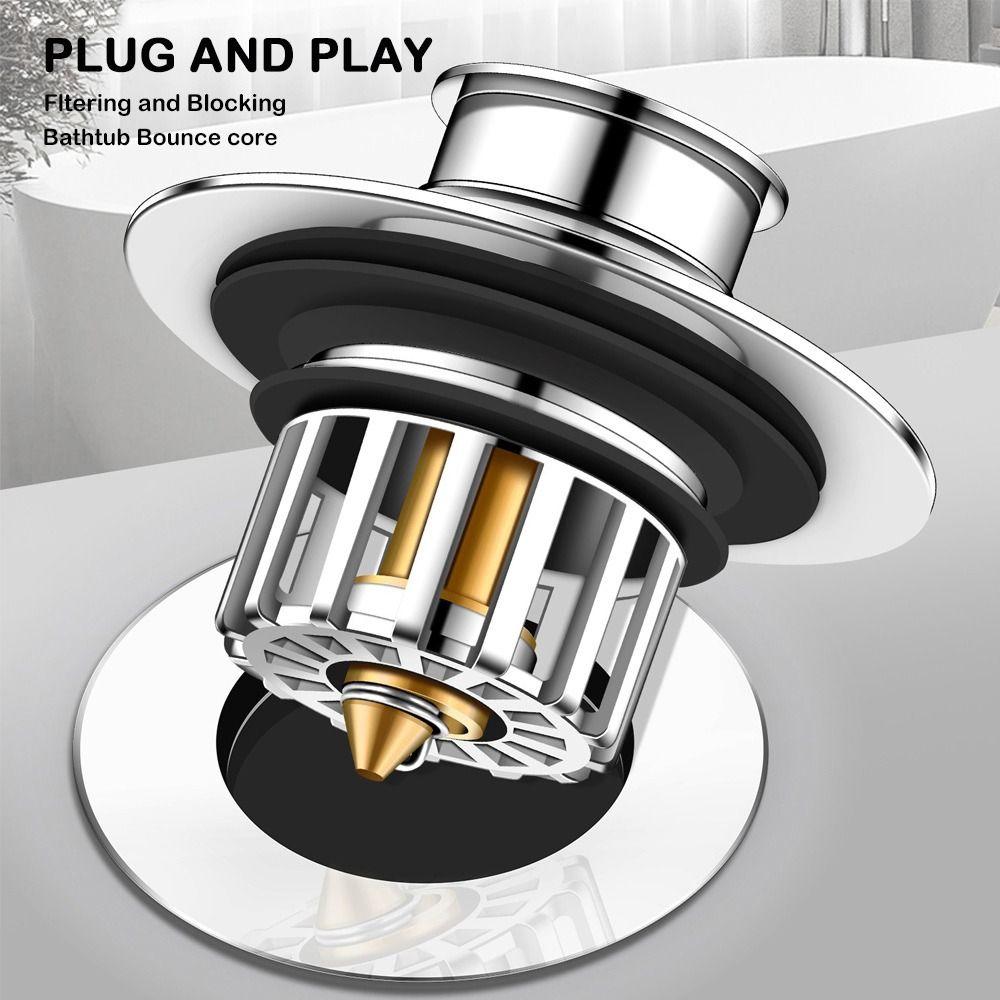 Rustproof Bathtub Drain Stopper Pop-up Drain Hair Catcher Universal Bathtub Stopper