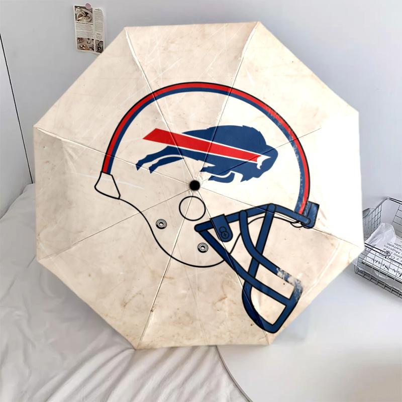 Buffalo Bills pattern, automatic folding umbrella, portable and foldable design, 8 ribs, a Christmas or birthday gift.