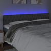 VidaXL Tête de Lit à LED Meuble de Chambre à Coucher Accessoire de Lit Double Tête de Cadre de Lit Intérieur Gris Foncé 3121971
