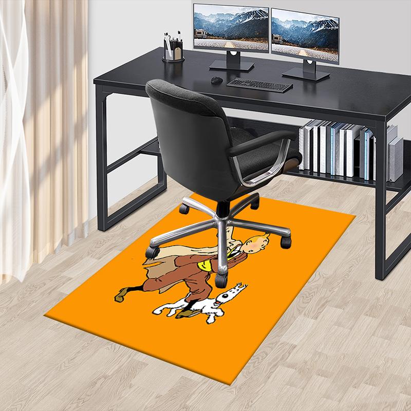 Tintins Dynamischer Abenteuerteppich für Spielzimmer Schlafzimmer Wohnzimmer Sofa Heimdeko Kinder Spielbereich Teppich Rutschfeste Bodenmatte