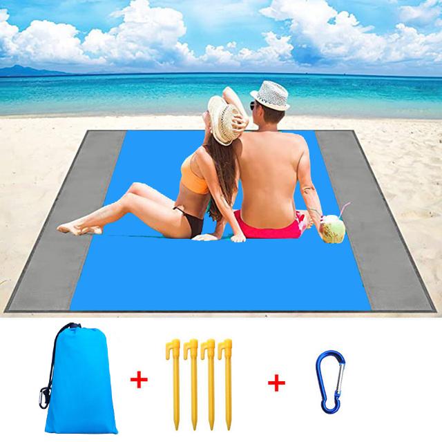 Beach Blanket Sandproof Large Size 83"x78"sandfree Picnic Blankets Waterproof Lightweight Mat For 2-4 Adults Travel Camping