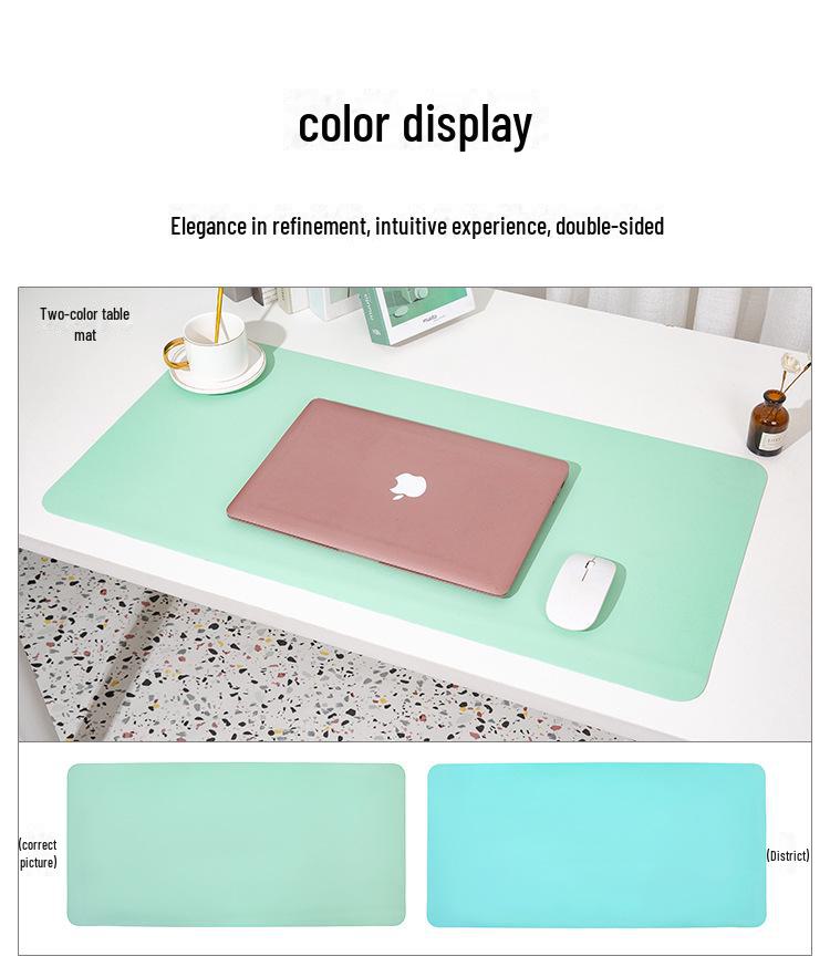 Two-Color Large Waterproof Leather Desk and Mouse Pad for Students and Computers