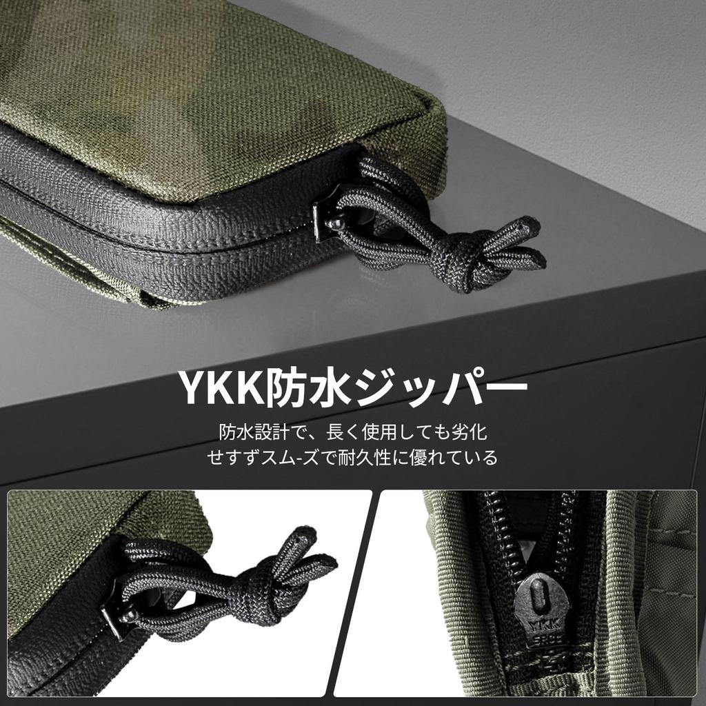 ONETIGRIS Coin Small Coin YKK Waterproof Card Key Mini 500D Nylon Key Military Style Men's Purse, Case, Zipper, & Case, Wallet, Case, Outdoor,